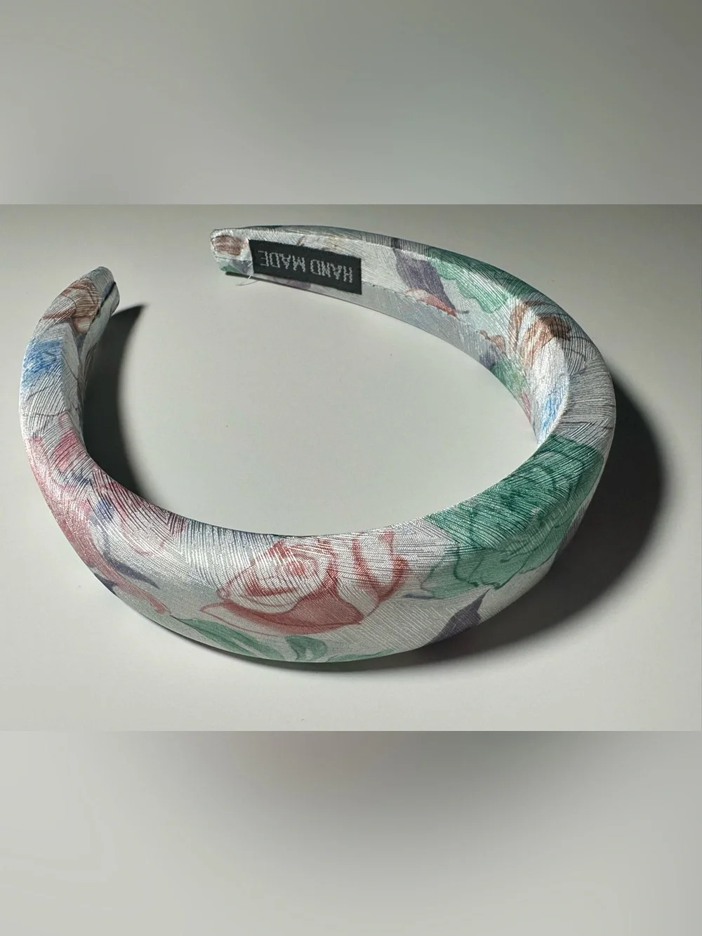 Handmade Pastel Floral Satin Padded Headband